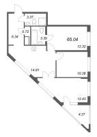3 ккв № 391 Корп.: 2-1 , Секция 4  в ЖК ID Murino III