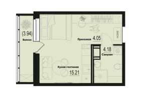Студия № 978 Корп.: 2-2 , Секция 9  в ЖК ID Murino III