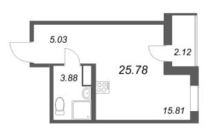 Студия № 43 Корп.: 2-1 , Секция 1  в ЖК ID Murino III