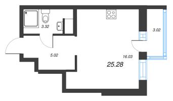 Студия № 502 Корп.: 1-2 , Секция 5  в ЖК ID Murino III