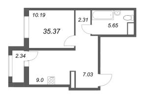 1 ккв № 189 Корп.: 2-1 , Секция 2  в ЖК ID Murino III