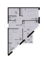 2 ккв № 1000 Корп.: 2-2 , Секция 9  в ЖК ID Murino III