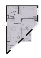2 ккв № 974 Корп.: 2-2 , Секция 9  в ЖК ID Murino III