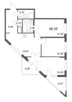 3 ккв № 402 Корп.: 2-1 , Секция 4  в ЖК ID Murino III