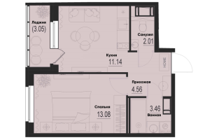 1 ккв № 547 Корп.: 2-2 , Секция 5  в ЖК ID Murino III