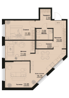 3 ккв (Евро) № 497 Корп.: 2-2 , Секция 5  в ЖК ID Murino III