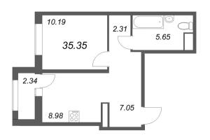 1 ккв № 201 Корп.: 2-1 , Секция 2  в ЖК ID Murino III