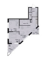 3 ккв (Евро) № 949 Корп.: 2-2 , Секция 9  в ЖК ID Murino III