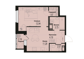 1 ккв № 679 Корп.: 2-2 , Секция 6  в ЖК ID Murino III