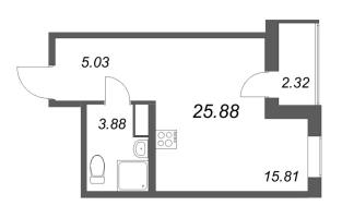 Студия № 120 Корп.: 2-1 , Секция 1  в ЖК ID Murino III