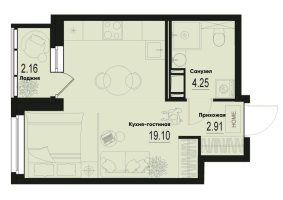 Студия № 561 Корп.: 2-2 , Секция 5  в ЖК ID Murino III