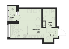 Студия № 668 Корп.: 2-2 , Секция 6  в ЖК ID Murino III