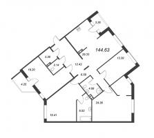 5 ккв (Евро) № 113 Корп.: 2 , Секция C  в ЖК ID Park Pobedy