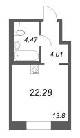 Студия № 510 Корп.: 1 , Секция 18  в ЖК ID Petrogradskaya