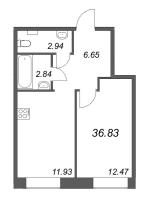 1 ккв № 210 Корп.: 1 , Секция 9  в ЖК ID Petrogradskaya