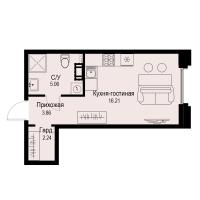 Студия № 500 Корп.: 1 , Секция 17  в ЖК ID Petrogradskaya