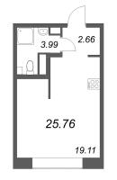 Студия № 538 Корп.: 1 , Секция 18  в ЖК ID Petrogradskaya