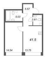 1 ккв № 359 Корп.: 1 , Секция 14  в ЖК ID Petrogradskaya