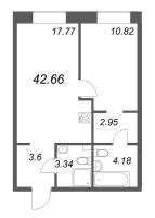 2 ккв (Евро) № 513 Корп.: 1 , Секция 18  в ЖК ID Petrogradskaya