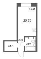 Студия № 260 Корп.: 1 , Секция 10  в ЖК ID Petrogradskaya