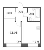 1 ккв № 277 Корп.: 1 , Секция 11  в ЖК ID Petrogradskaya