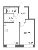 1 ккв № 219 Корп.: 1 , Секция 9  в ЖК ID Petrogradskaya