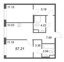 2 ккв № 759 Корп.: 1 , Секция 26  в ЖК ID Petrogradskaya