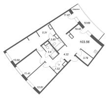 5 ккв (Евро) № 657 Корп.: 1 , Секция 22  в ЖК ID Petrogradskaya