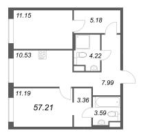 2 ккв № 738 Корп.: 1 , Секция 26  в ЖК ID Petrogradskaya