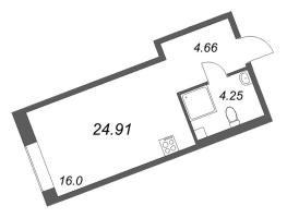 Студия № 580 Корп.: 1 , Секция 20  в ЖК ID Petrogradskaya