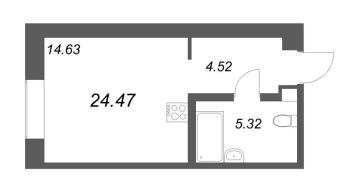 Студия № 98 Корп.: 1 , Секция 4  в ЖК ID Petrogradskaya