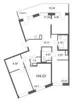 5 ккв (Евро) № 577 Корп.: 1 , Секция 19  в ЖК ID Petrogradskaya