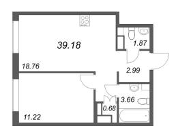 2 ккв (Евро) № 132 Корп.: 1 , Секция 4  в ЖК ID Petrogradskaya
