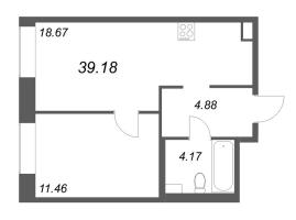 2 ккв (Евро) № 95 Корп.: 1 , Секция 4  в ЖК ID Petrogradskaya