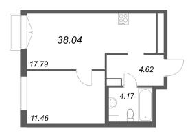 2 ккв (Евро) № 121 Корп.: 1 , Секция 4  в ЖК ID Petrogradskaya
