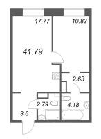 2 ккв (Евро) № 533 Корп.: 1 , Секция 18  в ЖК ID Petrogradskaya