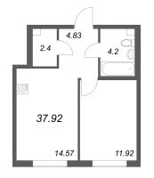 1 ккв № 5 Корп.: 1 , Секция 1  в ЖК ID Petrogradskaya
