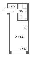 Студия № 409 Корп.: 1 , Секция 15  в ЖК ID Petrogradskaya