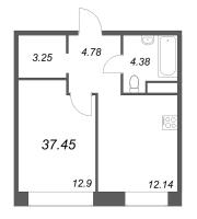 1 ккв № 288 Корп.: 1 , Секция 11  в ЖК ID Petrogradskaya
