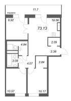 4 ккв (Евро) № 787 Корп.: 1 , Секция 27  в ЖК ID Petrogradskaya