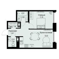 2 ккв (Евро) № 501 Корп.: 1 , Секция 17  в ЖК ID Petrogradskaya