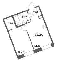1 ккв № 565 Корп.: 1 , Секция 19  в ЖК ID Petrogradskaya