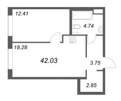 2 ккв (Евро) № 737 Корп.: 1 , Секция 26  в ЖК ID Petrogradskaya