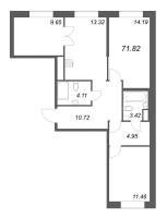 3 ккв № 811 Корп.: 1 , Секция 29  в ЖК ID Petrogradskaya