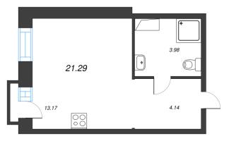 Студия № 126 Корп.: 1 , Секция 3  в ЖК ID Polytech