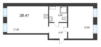 2 ккв (Евро) № 141 Корп.: 1 , Секция 1  в ЖК ID Polytech