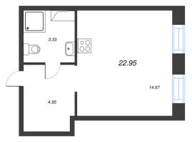 Студия № 136 Корп.: 1 , Секция 3  в ЖК ID Polytech