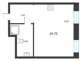 Студия № 32 Корп.: 1 , Секция 3  в ЖК ID Polytech
