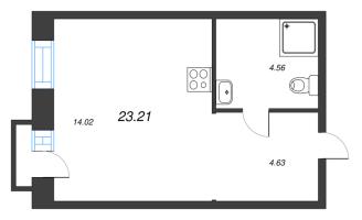 Студия № 24 Корп.: 1 , Секция 3  в ЖК ID Polytech