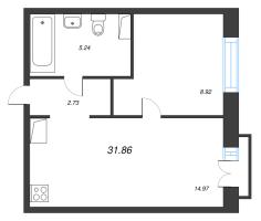1 ккв № 253 Корп.: 1 , Секция 1  в ЖК ID Polytech